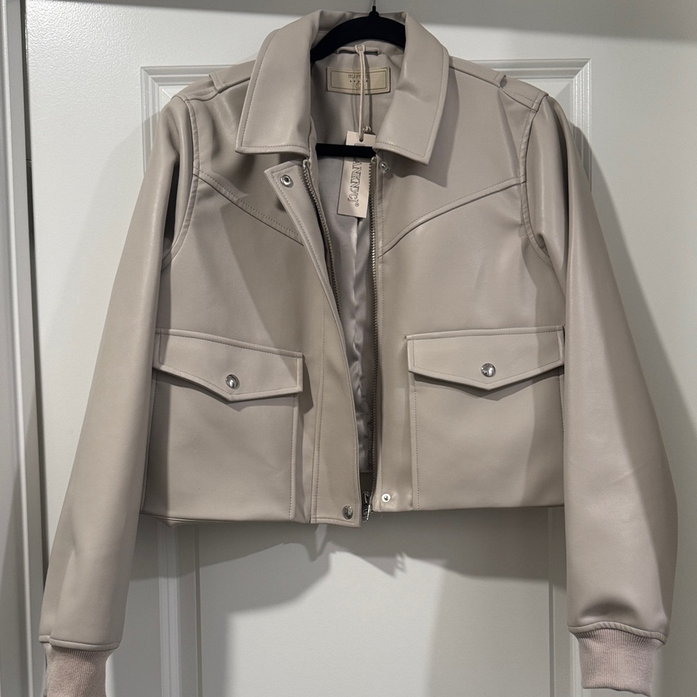 BlankNYC Women's Faux Leather Cropped Jacket